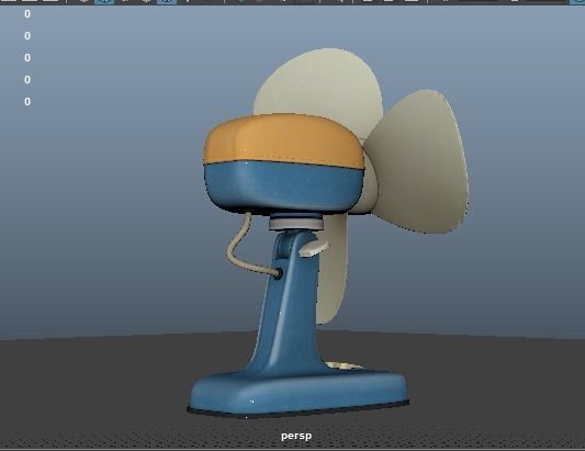 RETRO FAN Low-poly 3D model_11