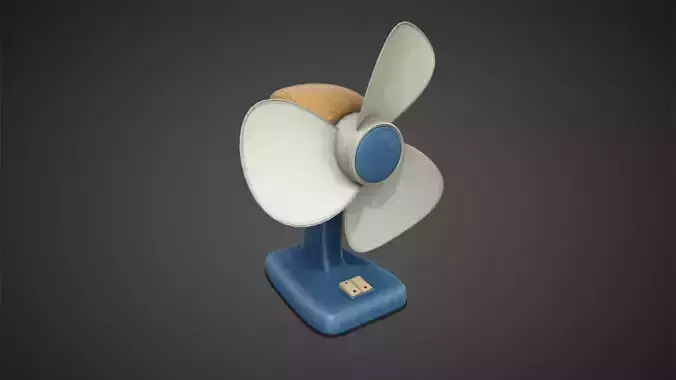 RETRO FAN Low-poly 3D model