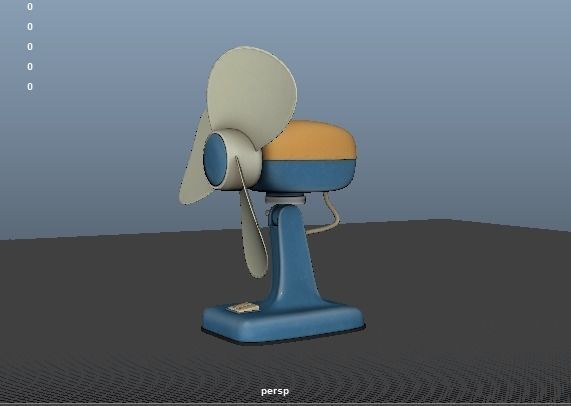 RETRO FAN Low-poly 3D model_13