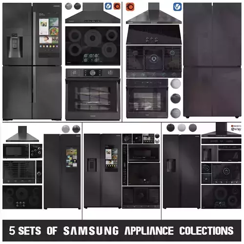  5 sets  Of Samsung Appliance Colection 3D Model Collection