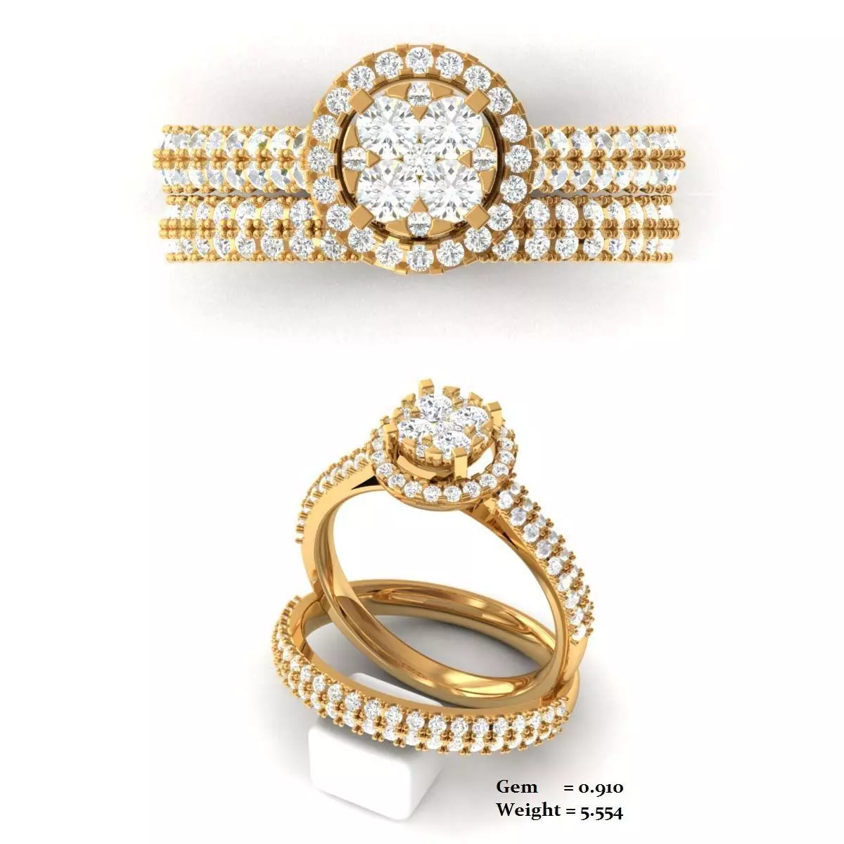 Diamond Ring For Women 3d Print Model 3D print model_0