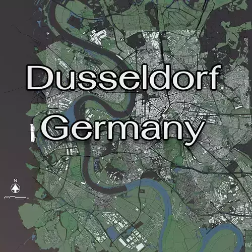 Dusseldorf Germany - city and mass buildings 3D model