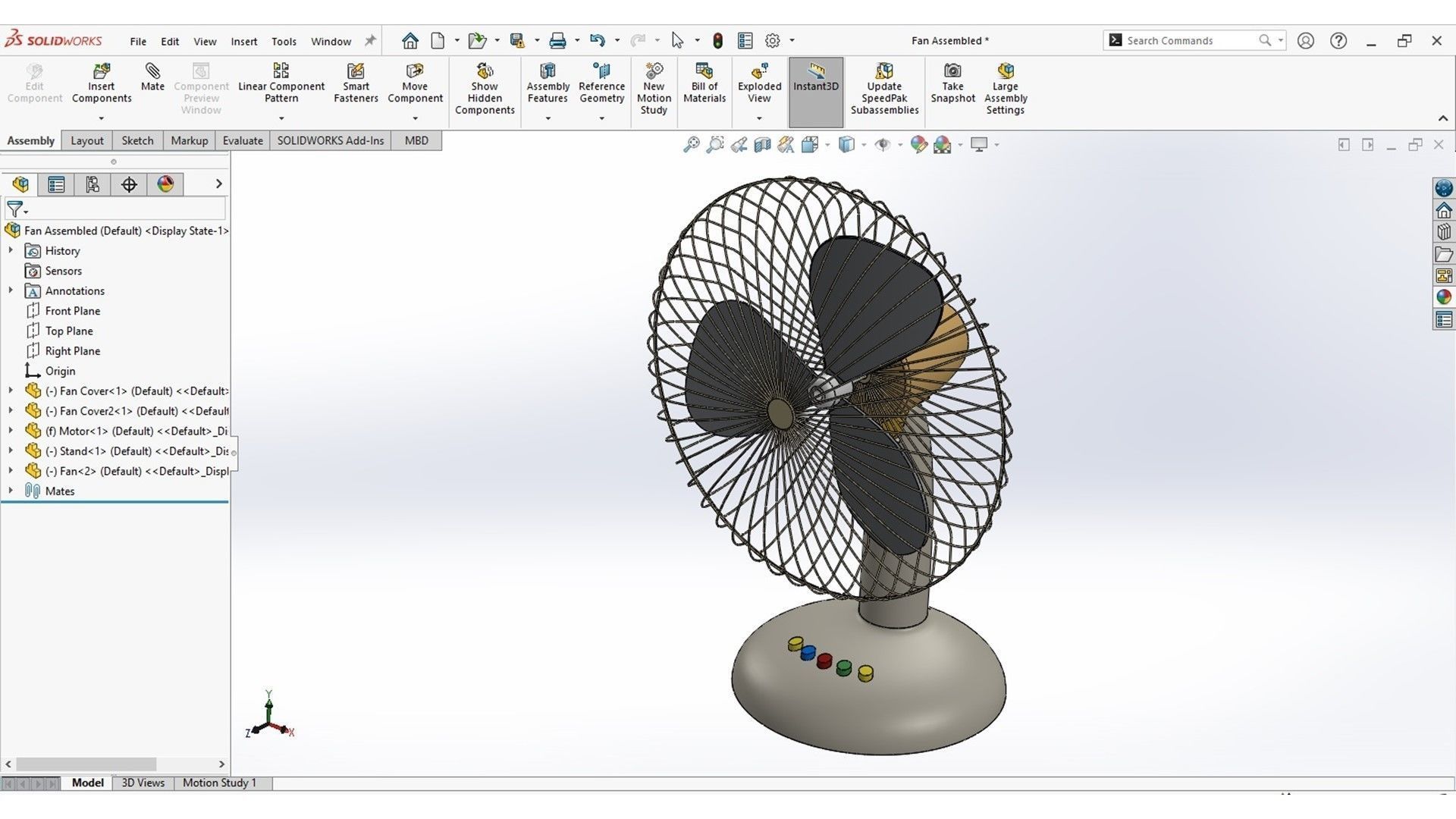 Table Fan 3D model_7