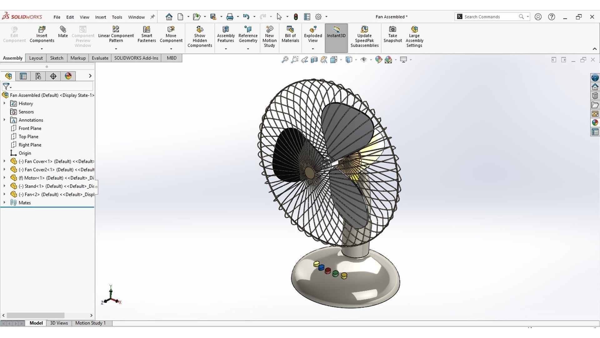 Table Fan 3D model_6
