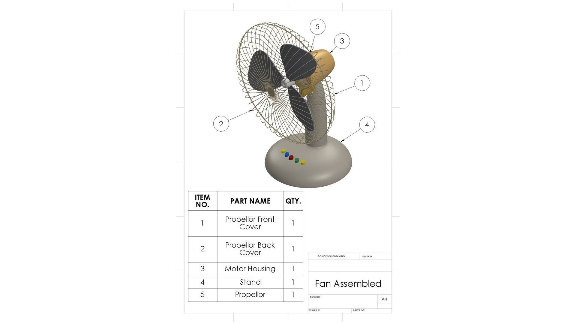 Table Fan 3D model_4