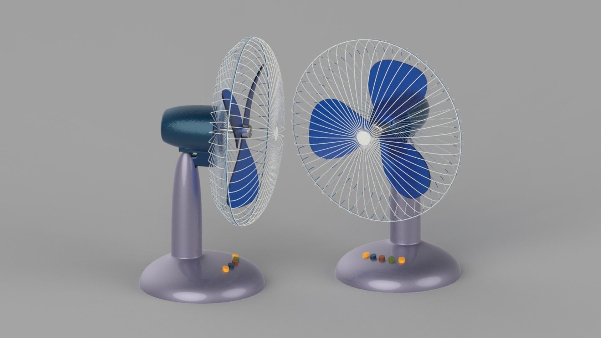 Table Fan 3D model_2