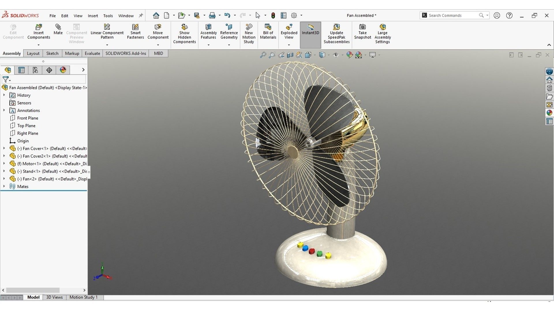 Table Fan 3D model_5