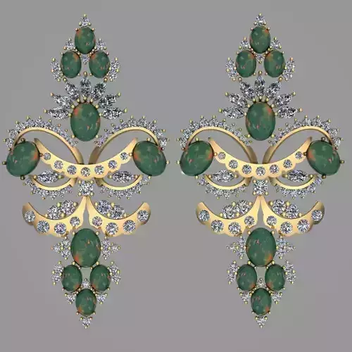 Diamond Earring Jewellery for Women 3D print model