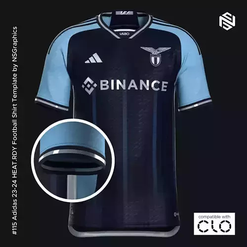 Adidas 23-24 HEATRDY Football Shirt Template for CLO 3D 3D model