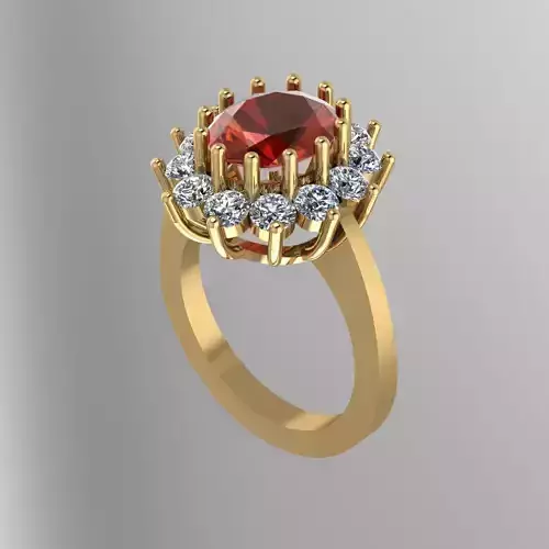 Ruby Diamond Solitaire Ring Jewellery for Women 3D print model