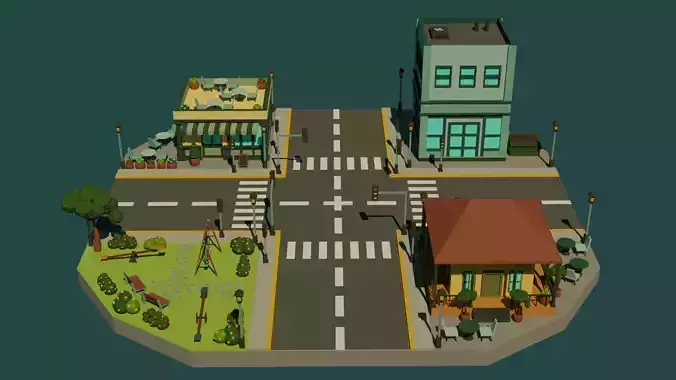 Low Poly Town
