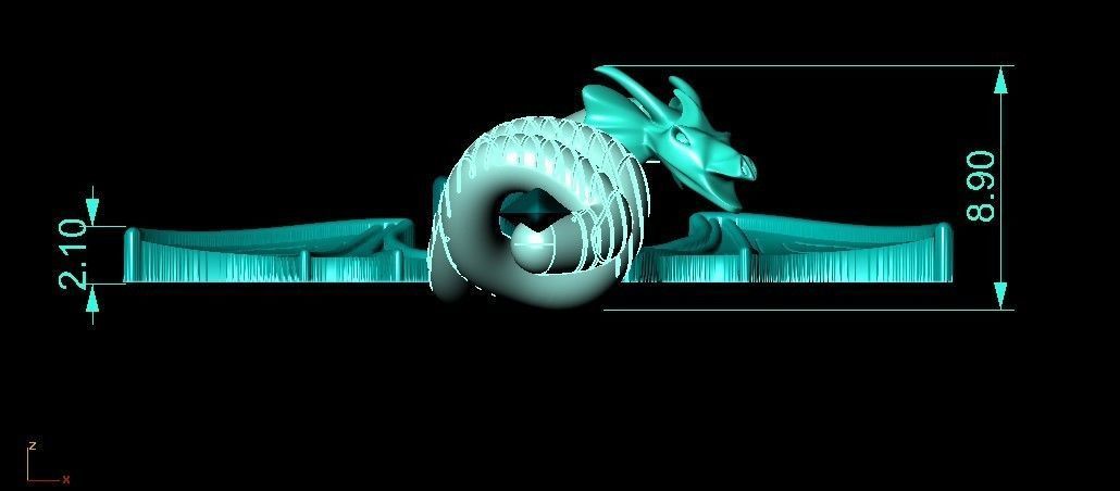 Dragon Warrior pendant necklace 3D print model_11