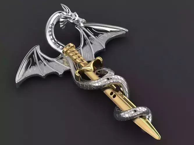 Dragon Warrior pendant necklace 3D print model