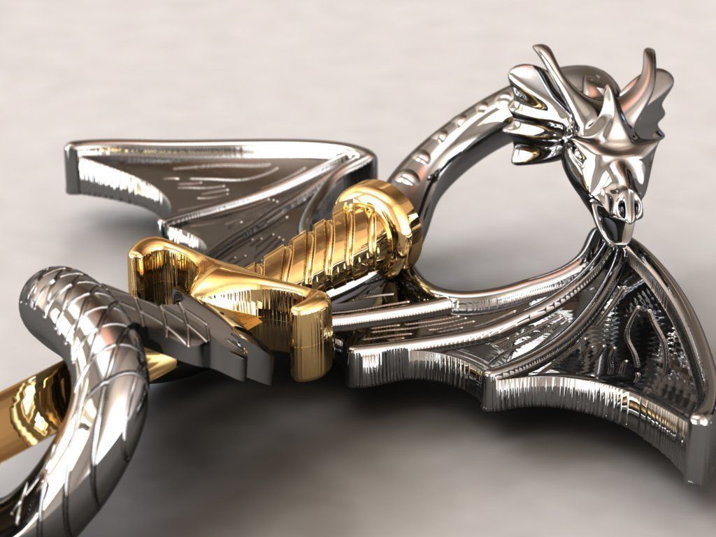 Dragon Warrior pendant necklace 3D print model_3