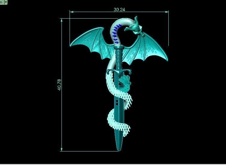 Dragon Warrior pendant necklace 3D print model_7