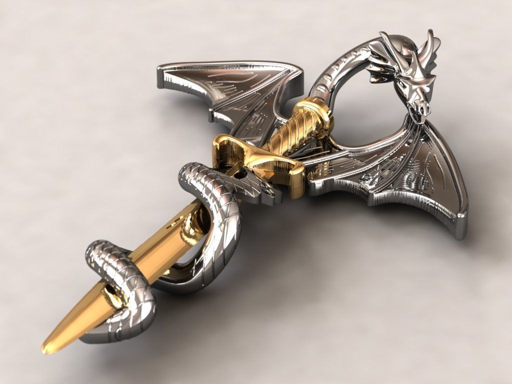 Dragon Warrior pendant necklace 3D print model_10