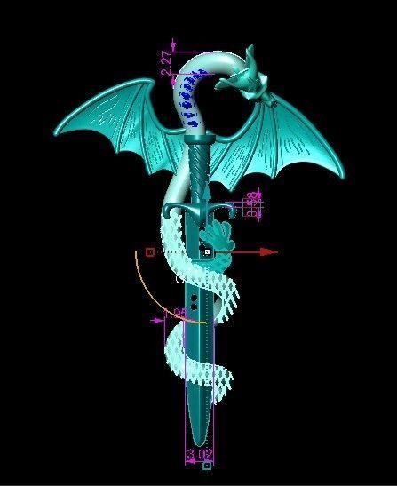 Dragon Warrior pendant necklace 3D print model_6