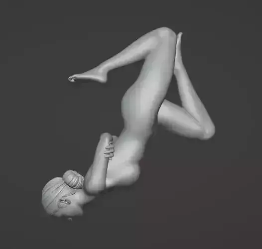 Shibari pose sexy girl naked tied boundage ready to print model