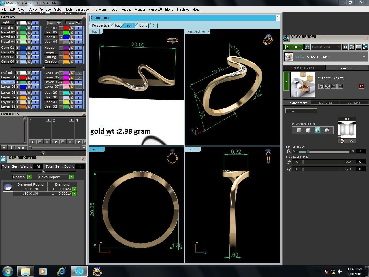 Diamond Ring For Women 3d Print Model 3D print model_3