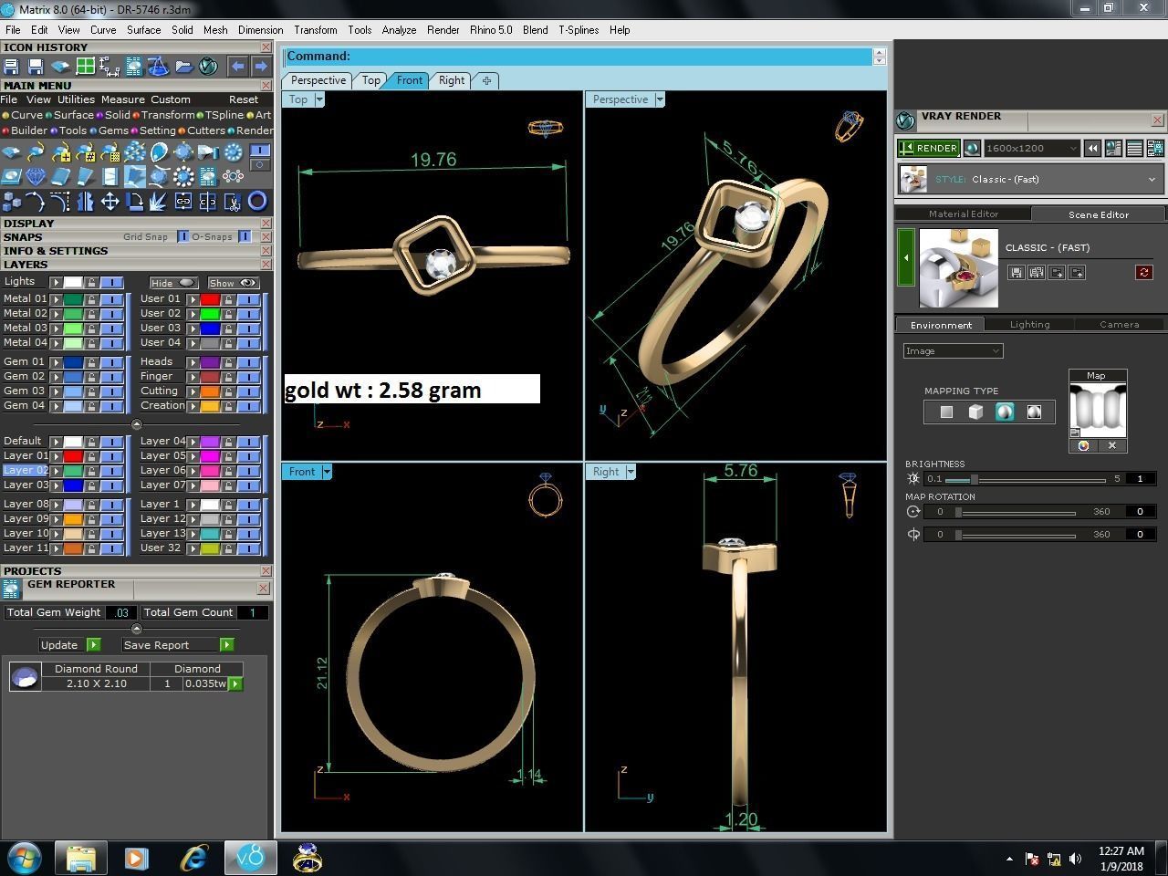 Diamond Ring For Women 3d Print Model 3D print model_3