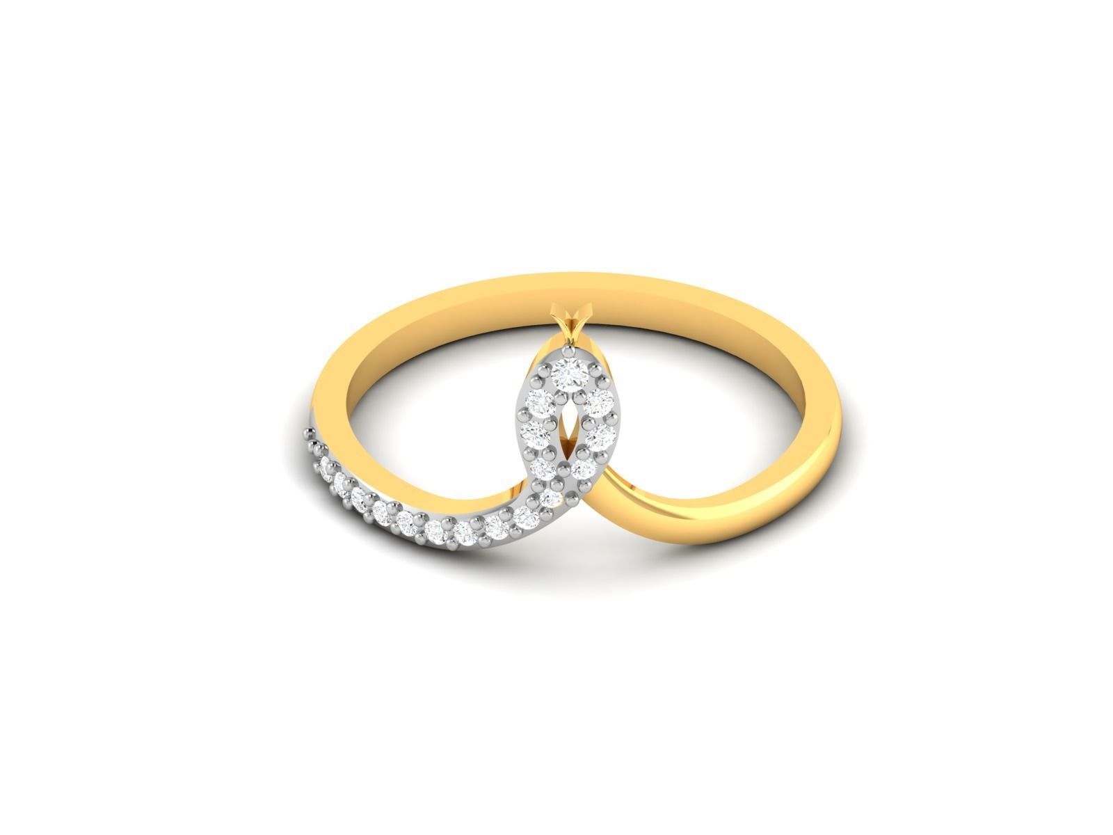 Diamond Ring For Women 3d Print Model 3D print model_9