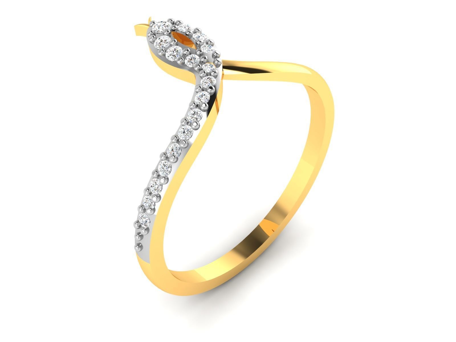 Diamond Ring For Women 3d Print Model 3D print model_4
