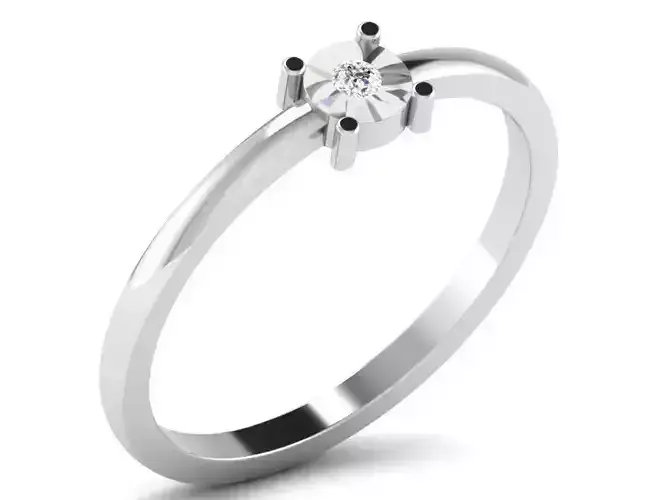 Diamond Ring For Women 3d Print Model