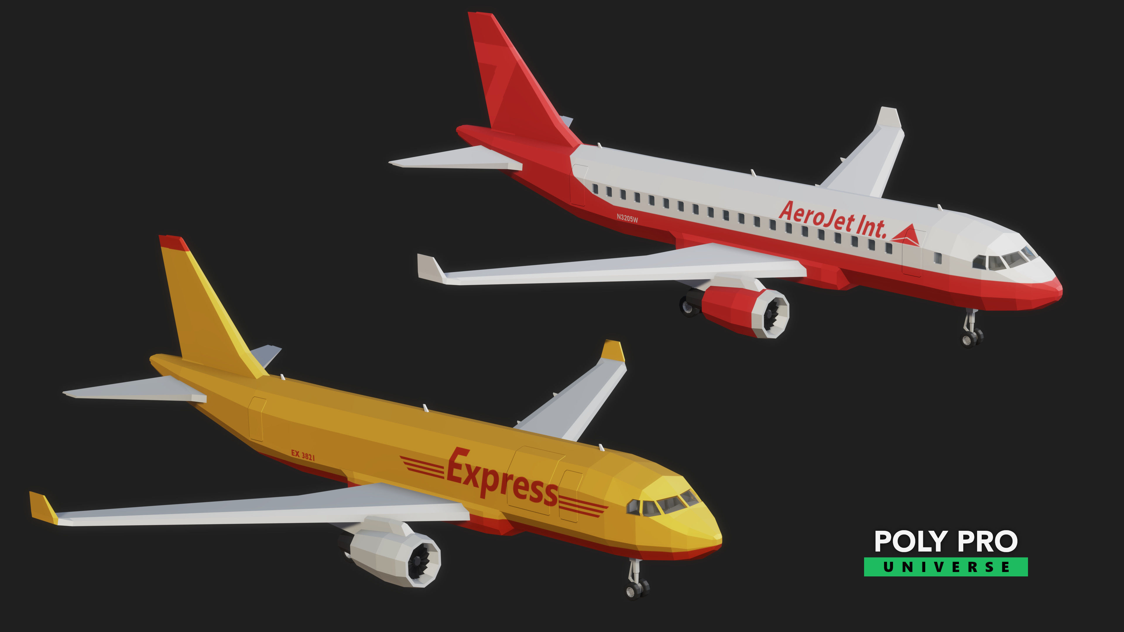 Poly Pro Vehicles Air Low-poly 3D model_1