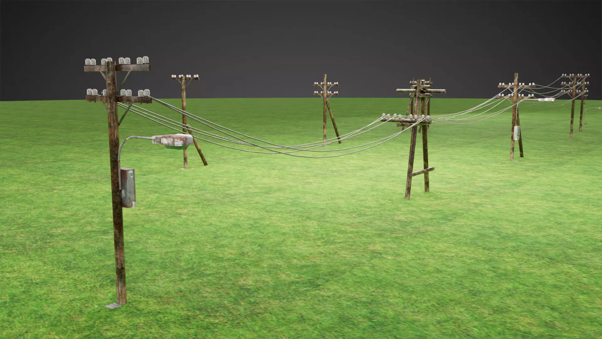 abandoned-street-lights-pack Low-poly 3D model