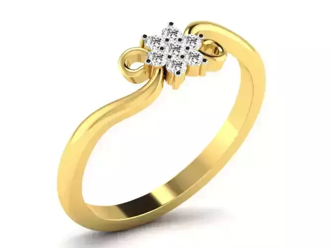Diamond Ring For Women 3d Print Model
