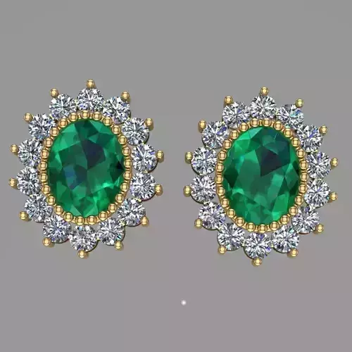 Diamond Earring  for Women 3D print model