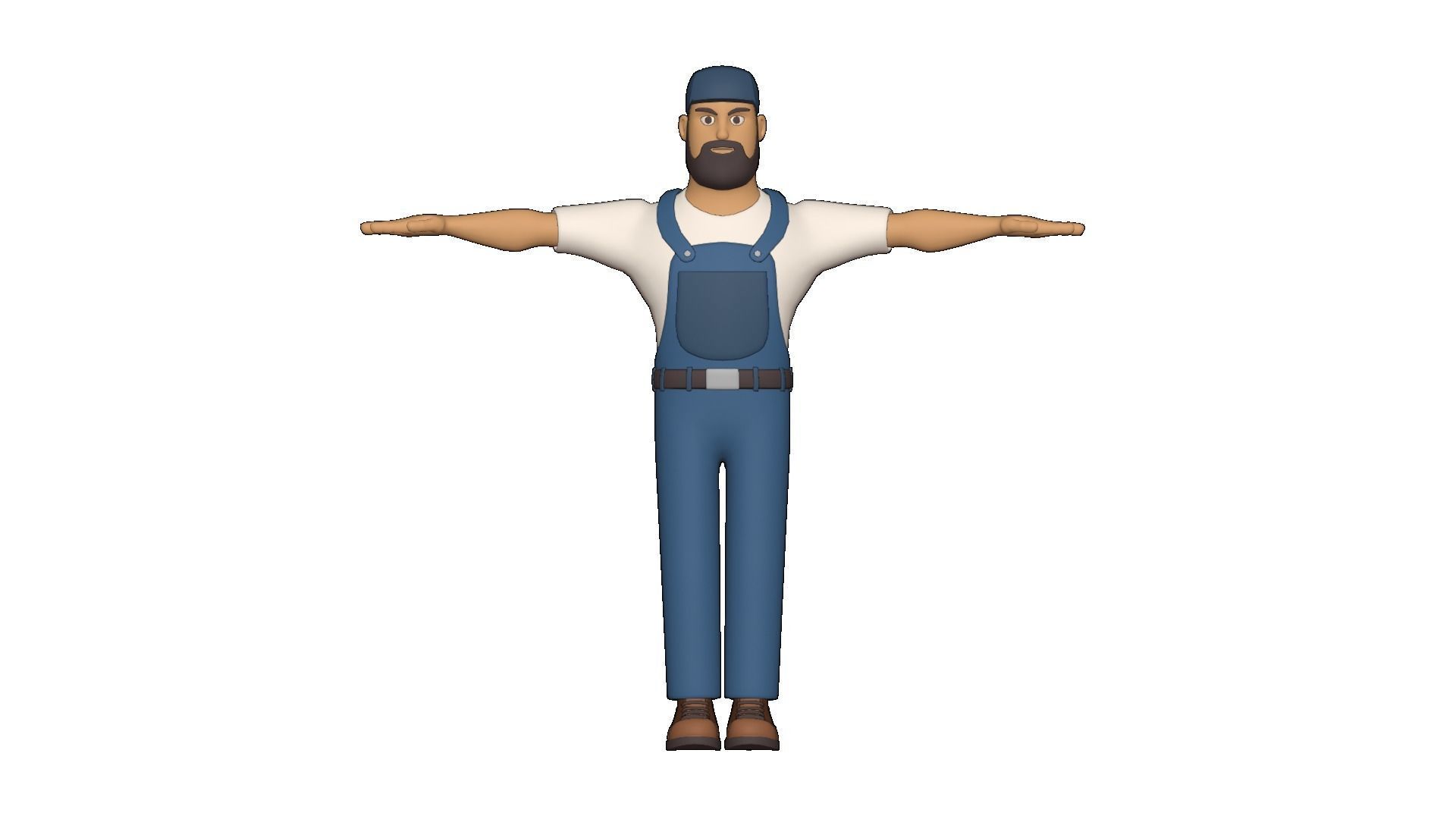 Repair Man Cartoon Character Illustration 3D model 3D model_2