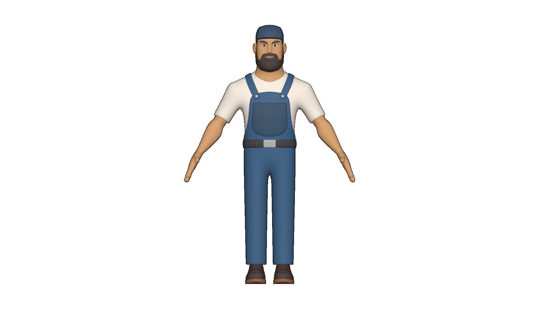 Repair Man Cartoon Character Illustration 3D model 3D model_4