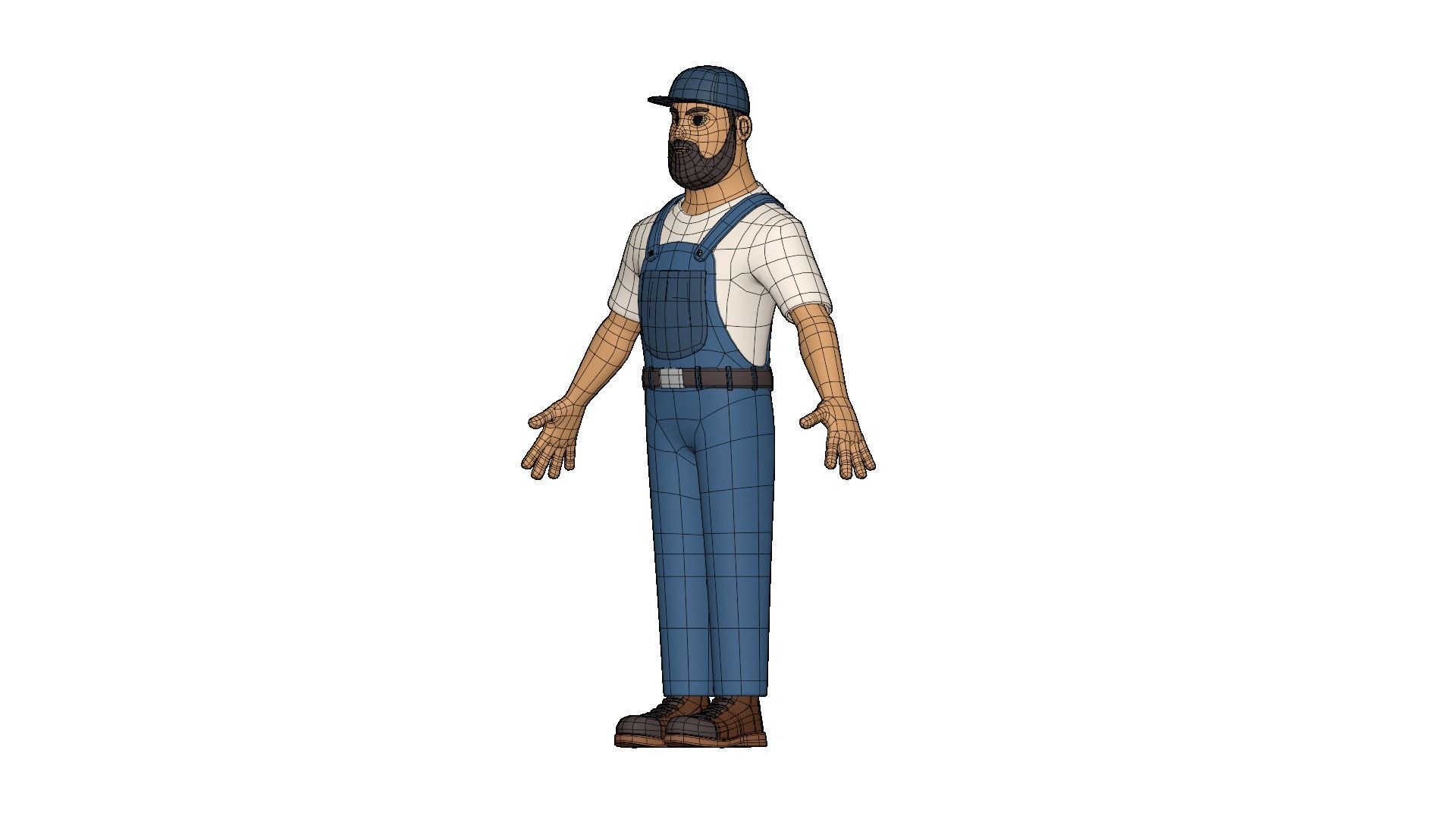 Repair Man Cartoon Character Illustration 3D model 3D model_7
