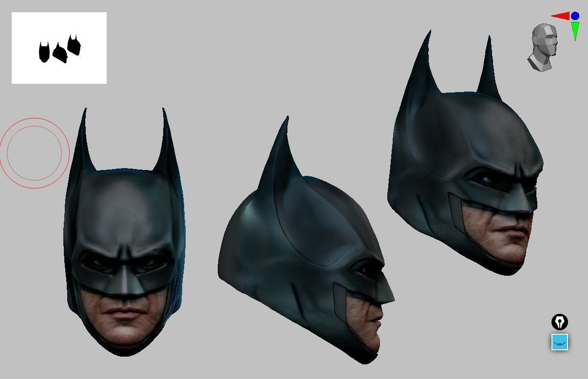 Mcfarlane toys Batman custom head 3D print model_1