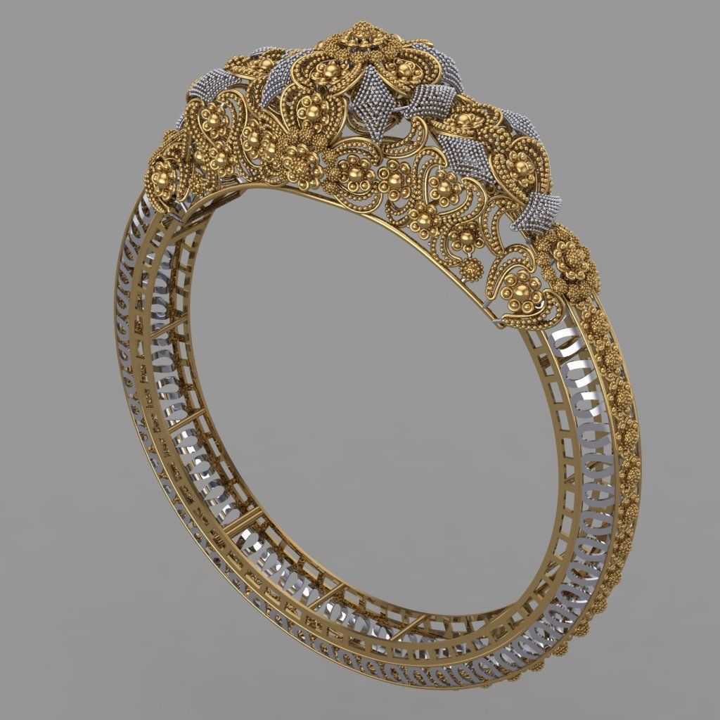 Traditional indian Banle for Women 3D print model 3D print model_4