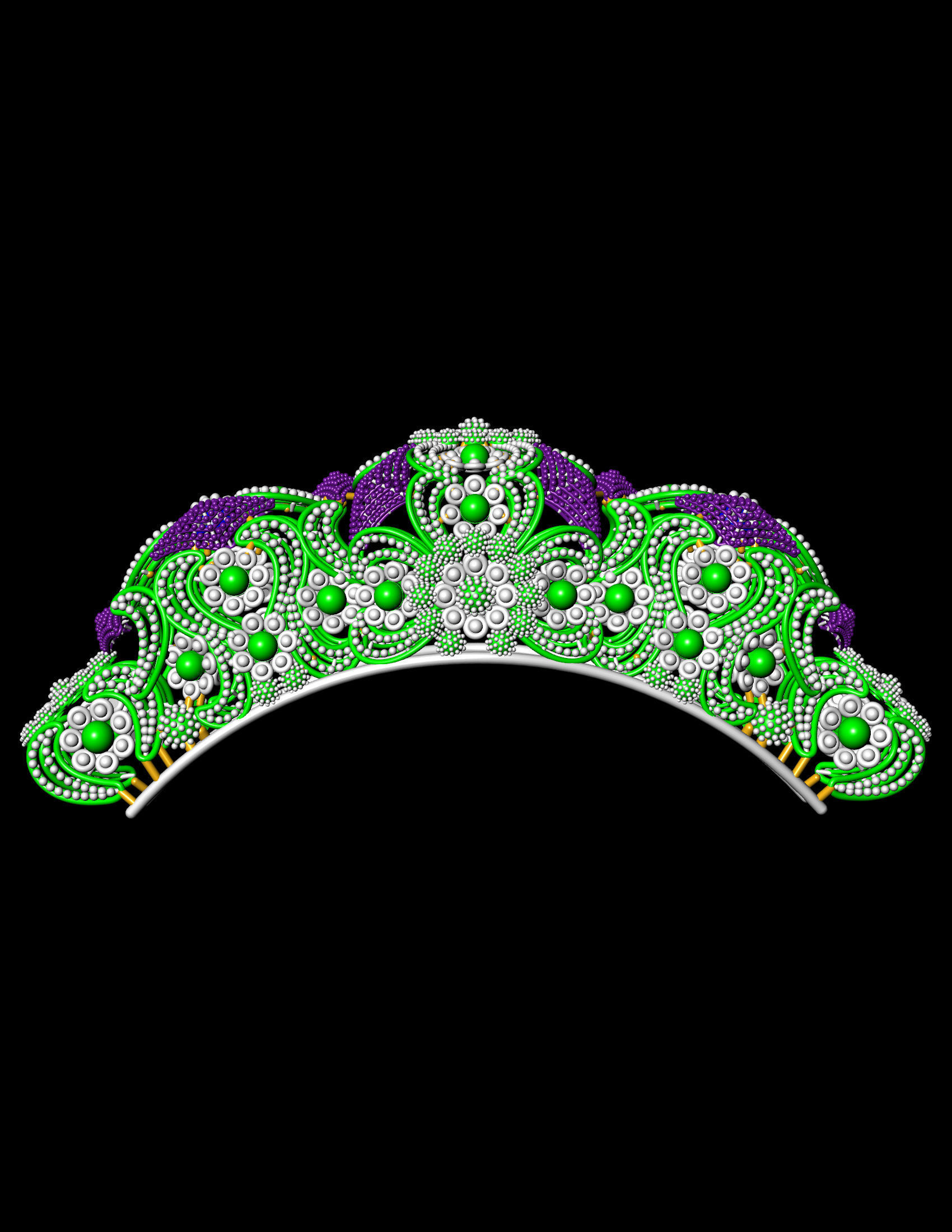 Traditional indian Banle for Women 3D print model 3D print model_15