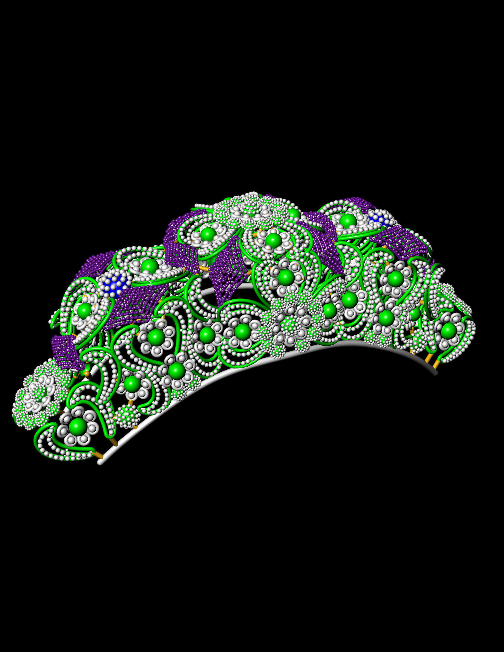 Traditional indian Banle for Women 3D print model 3D print model_16