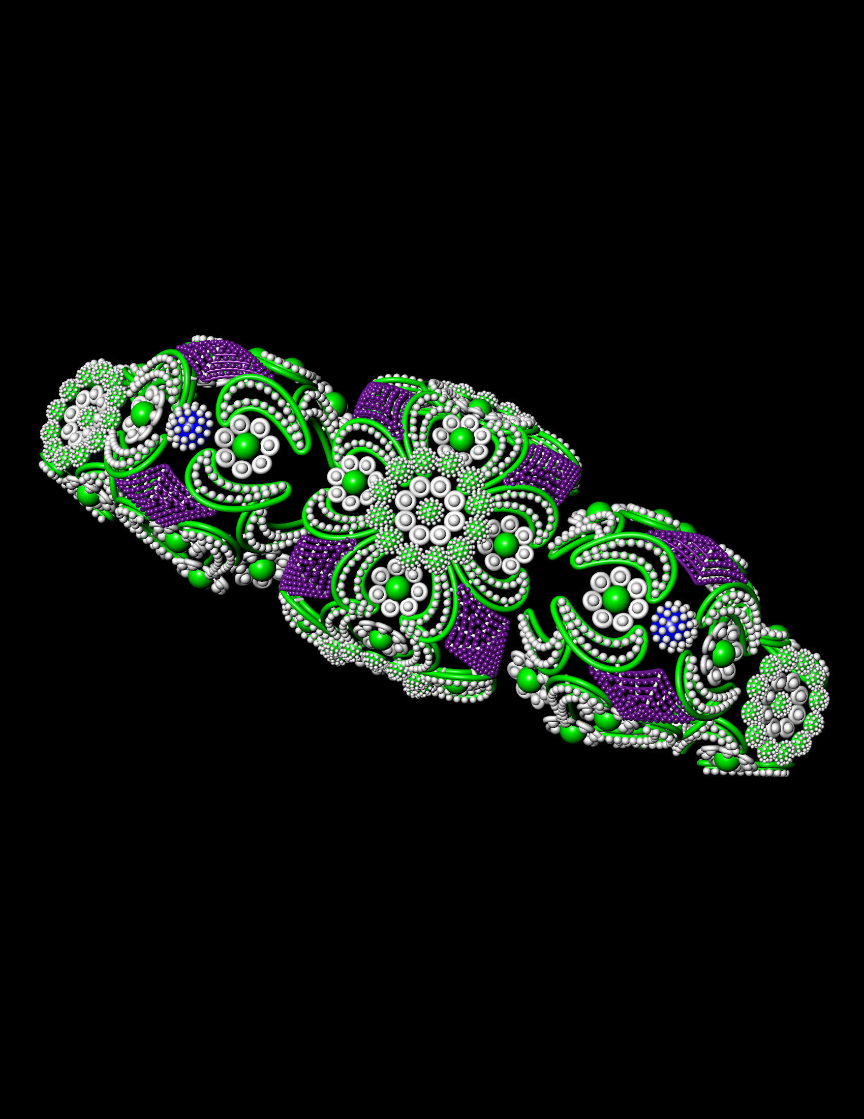 Traditional indian Banle for Women 3D print model 3D print model_13