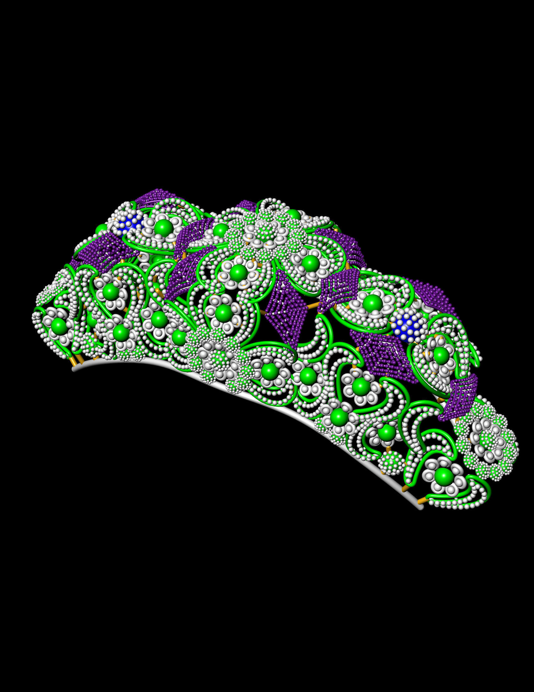 Traditional indian Banle for Women 3D print model 3D print model_14