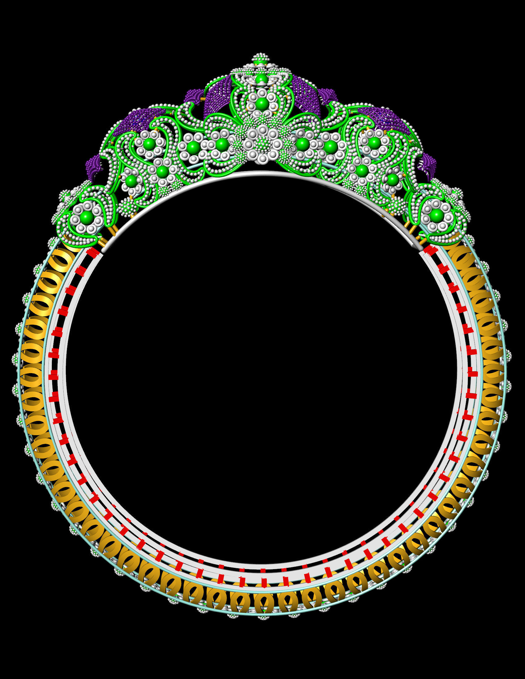 Traditional indian Banle for Women 3D print model 3D print model_8