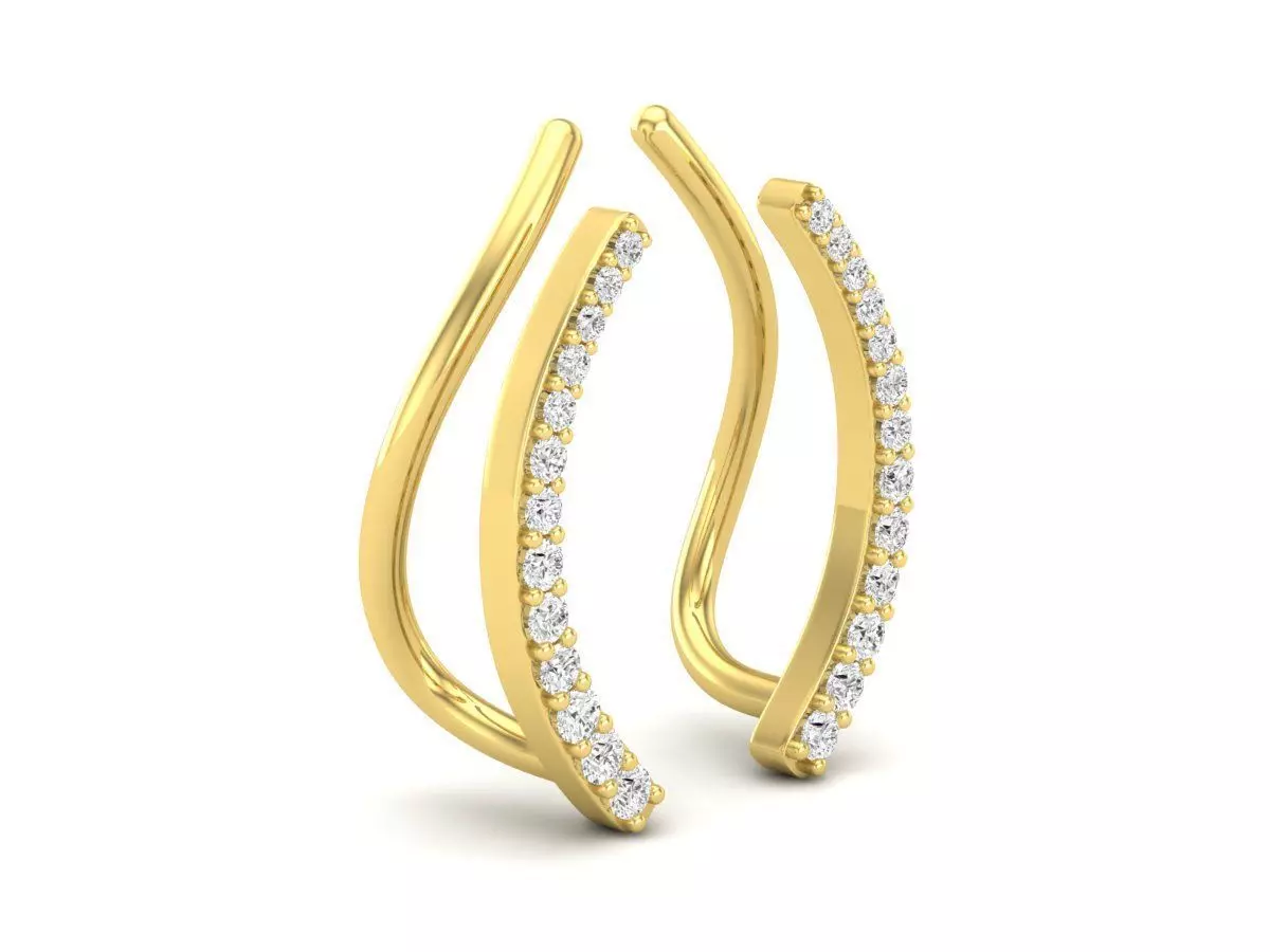 AV 461 Diamond Ladies Crawler Climber Earrings 3D print model