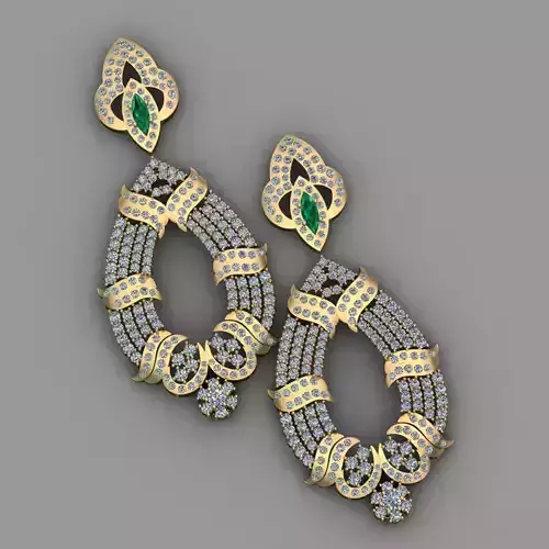 Traditional indian Earring for Women 3D print model