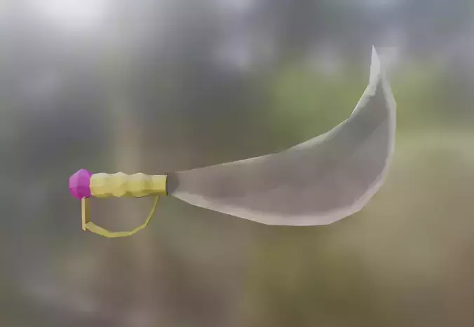 Low poly cartoon pirate sword Low-poly 3D model