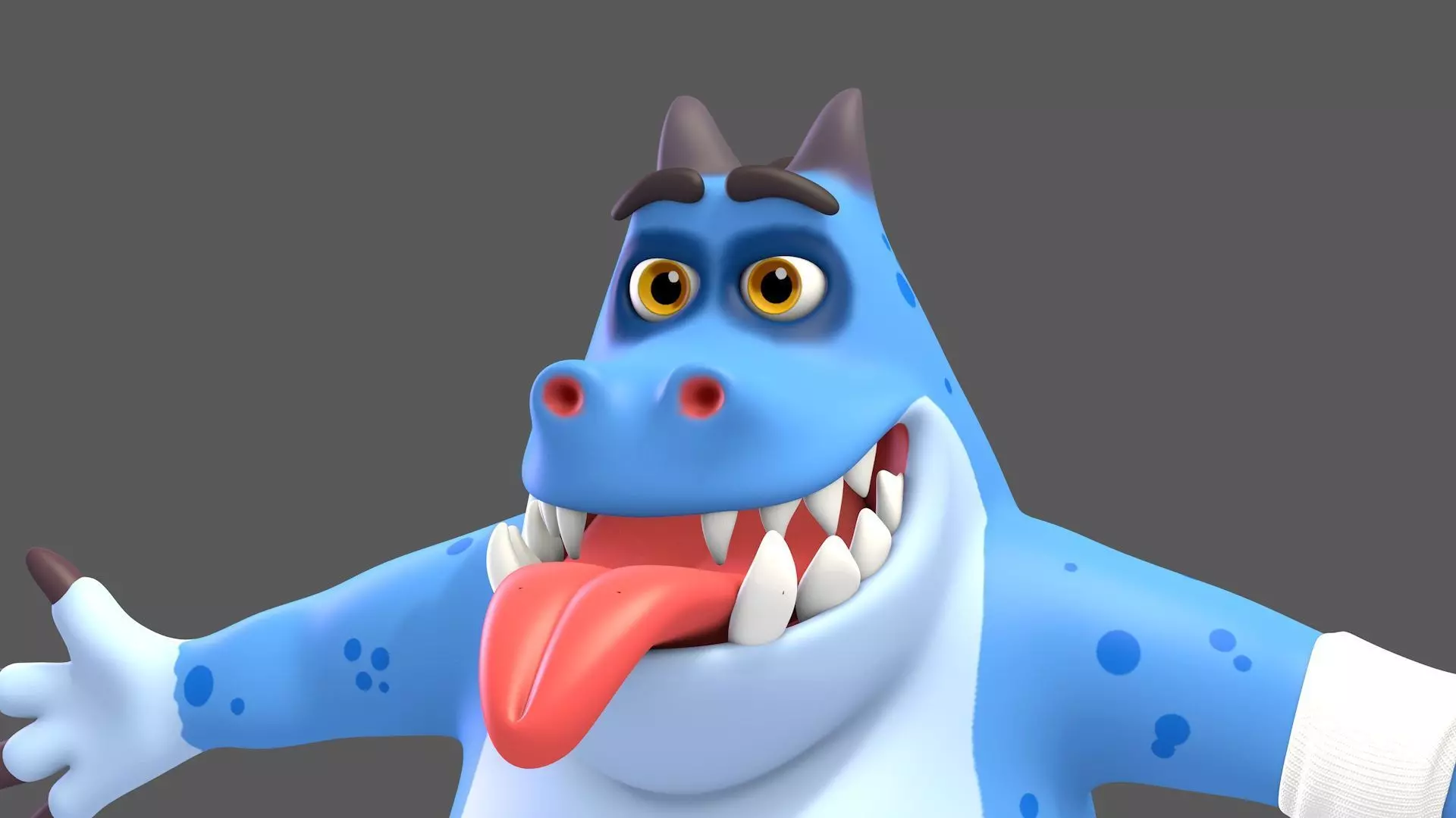 Cartoon Monster Low-poly 3D model_0