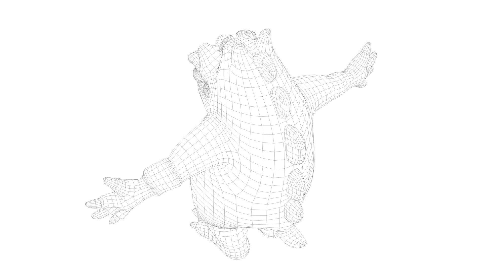 Cartoon Monster Low-poly 3D model_20