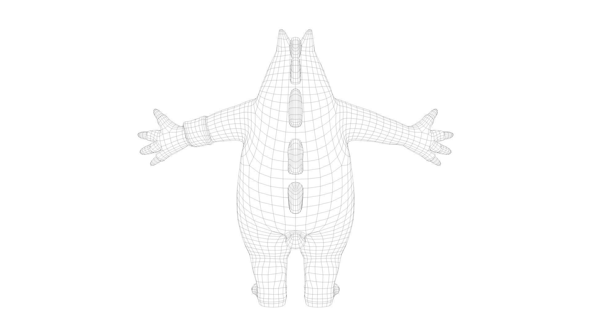 Cartoon Monster Low-poly 3D model_15