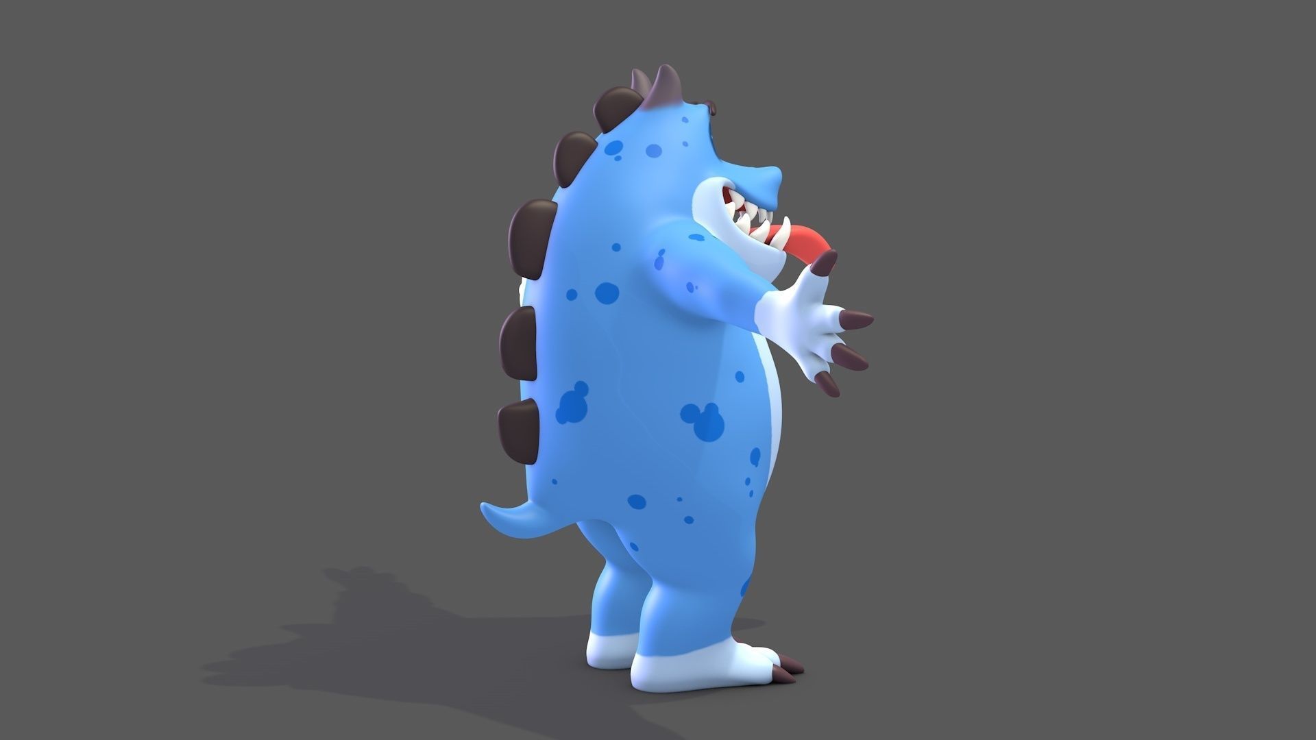 Cartoon Monster Low-poly 3D model_6