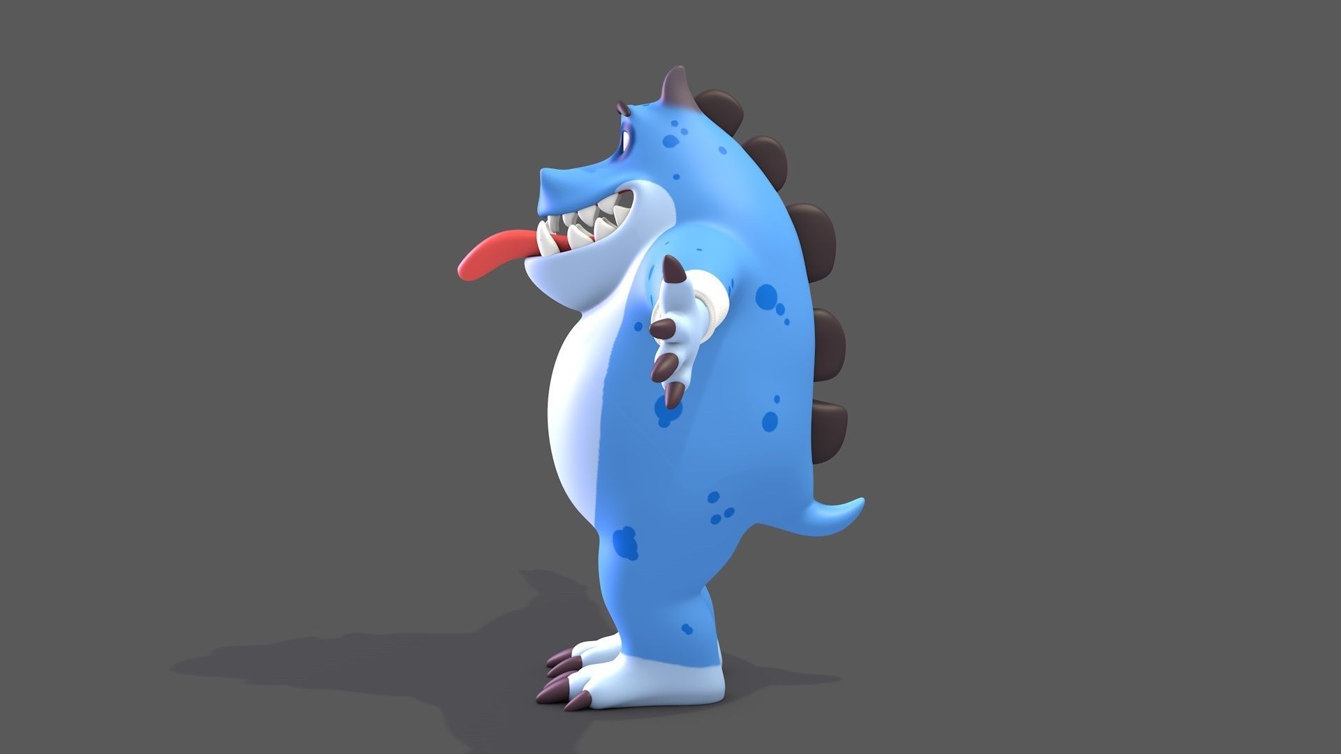 Cartoon Monster Low-poly 3D model_3