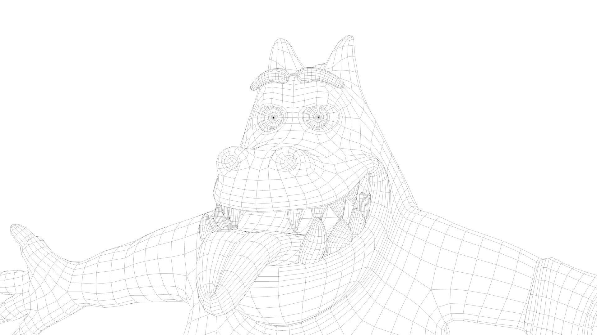 Cartoon Monster Low-poly 3D model_17